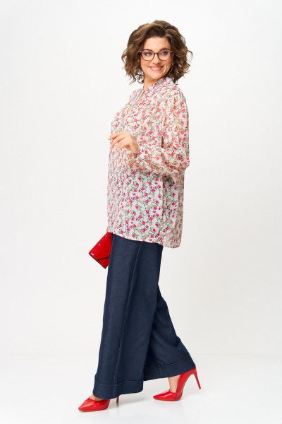 Блуза Michel chic 760/2 молочный_принт - фото 4