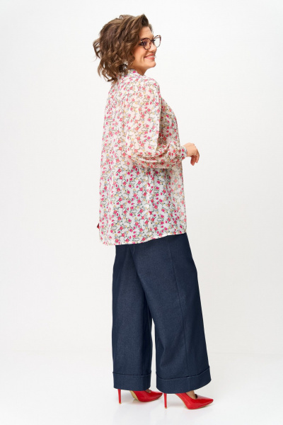 Блуза Michel chic 760/2 молочный_принт - фото 3