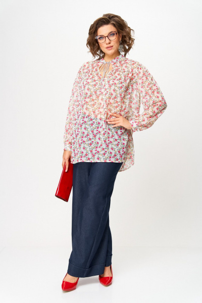 Блуза Michel chic 760/2 молочный_принт - фото 2