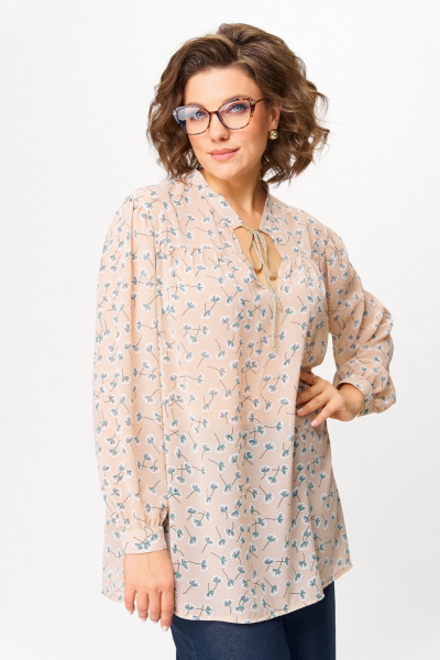 Блуза Michel chic 760/2 бежевый_одуванчики - фото 6