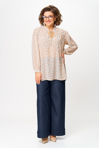 Блуза Michel chic 760/2 бежевый_одуванчики - фото 5