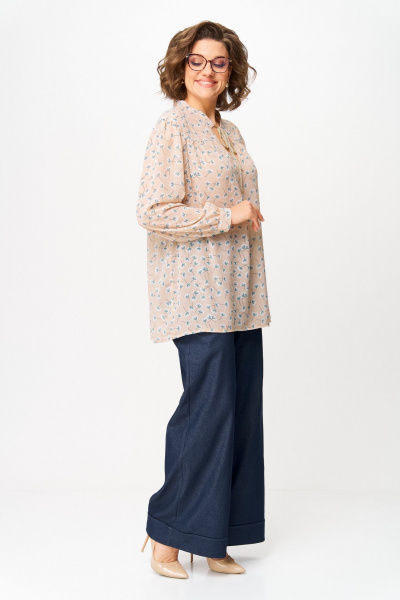 Блуза Michel chic 760/2 бежевый_одуванчики - фото 3