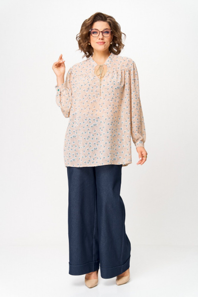 Блуза Michel chic 760/2 бежевый_одуванчики - фото 2