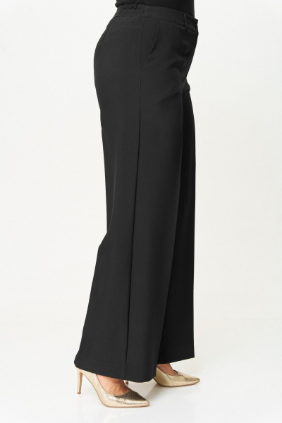 Черные брюки-палаццо из текстильной ткани БелЭльСтиль 601-2_88_22 черный - фото 2
