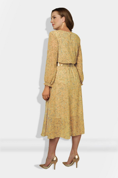 Платье шифон летнее с резинкой и полусолнцем Fortuna ШЖ 672 горчичный - фото 2