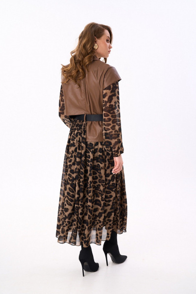 Платье NikVa 904-7 шоколадный_леопард - фото 7