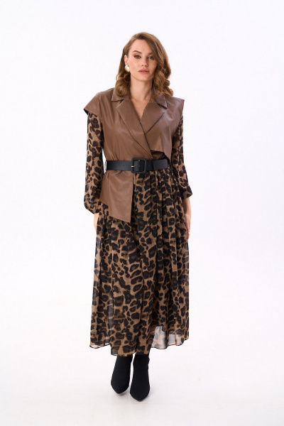 Платье NikVa 904-7 шоколадный_леопард - фото 1