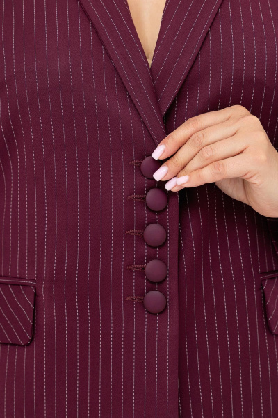 Брюки, жакет Gold Style 2738 бордовый_полоска - фото 5