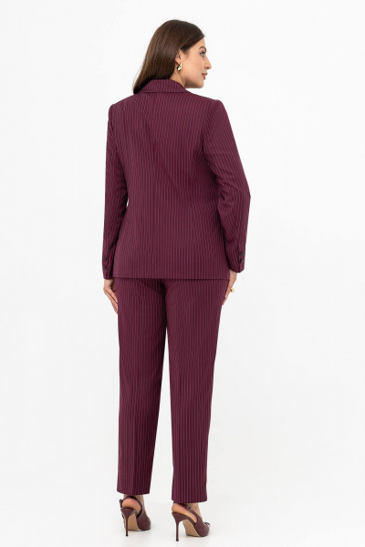 Брюки, жакет Gold Style 2738 бордовый_полоска - фото 4