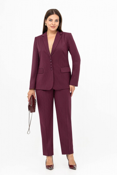 Брюки, жакет Gold Style 2738 бордовый_полоска - фото 2