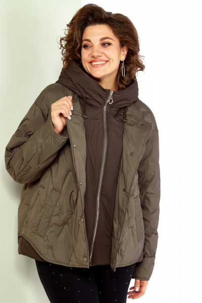Куртка Shetti 2193 серо-оливковый - фото 8
