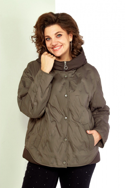 Куртка Shetti 2193 серо-оливковый - фото 4