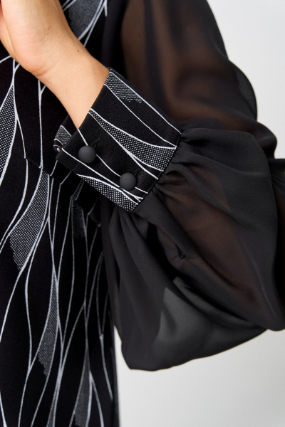 Нарядное платье с шифоновой отделкой из текстиля EVA GRANT 7299 разводы - фото 12