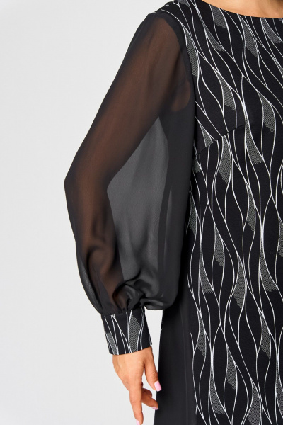 Нарядное платье с шифоновой отделкой из текстиля EVA GRANT 7299 разводы - фото 10