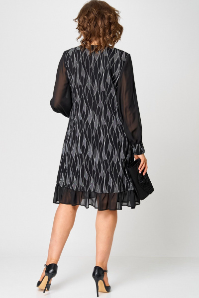 Нарядное платье с шифоновой отделкой из текстиля EVA GRANT 7299 разводы - фото 8