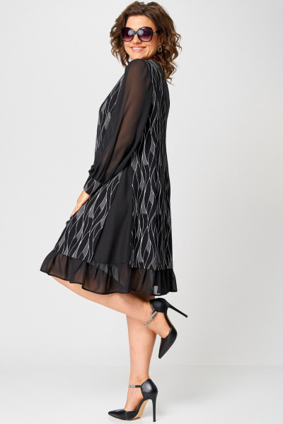 Нарядное платье с шифоновой отделкой из текстиля EVA GRANT 7299 разводы - фото 7
