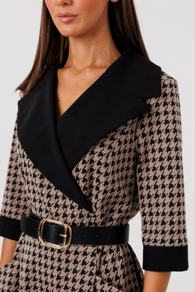 Платье Ларс Стиль 1128 капучино-черный - фото 6