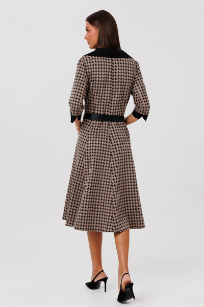 Платье Ларс Стиль 1128 капучино-черный - фото 5