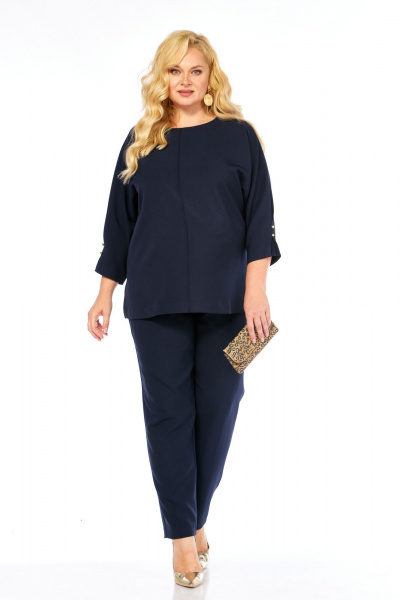 Блуза, брюки СиБон 0371 темно-синий - фото 1