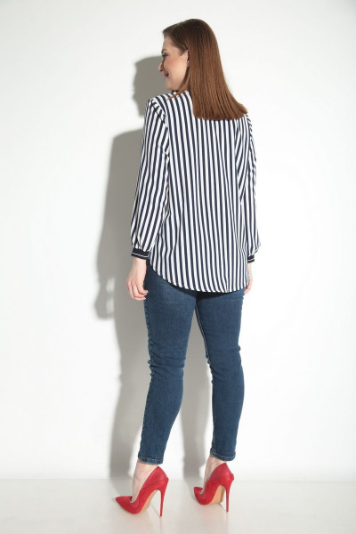Блуза Michel chic 756 бело-синяя_полоска - фото 4