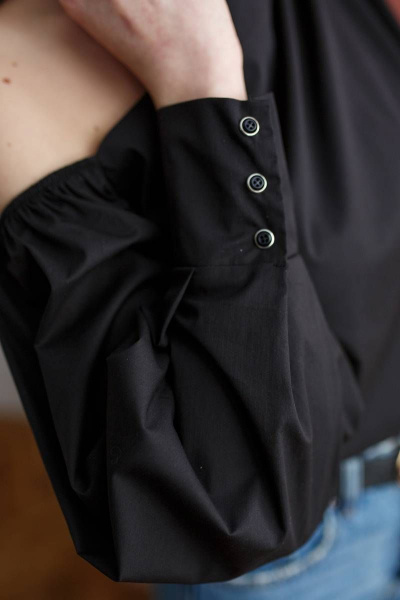Блуза асимметричная из текстиля на каждый день Madech 212278 черный - фото 7