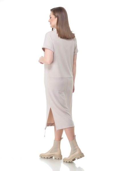 Бомбер, платье Deluizn 917 елочка-бежевый - фото 5