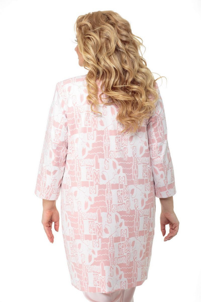 Легкий розовый пальто-кардиган из вискозы БелЭльСтиль 813-1 85 22 розовый - фото 3