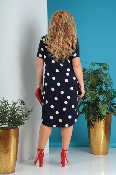 Платье в горошек из вискозы и текстиля Grace for you 1021 - фото 3