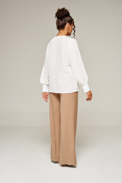 Блуза, брюки, жилет Beautiful&Free 6374 молочно-бежевый - фото 15