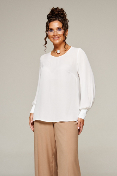 Блуза, брюки, жилет Beautiful&Free 6374 молочно-бежевый - фото 14