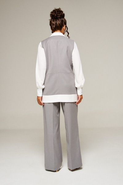 Блуза, брюки, жилет Beautiful&Free 6374 молочно-серый - фото 13