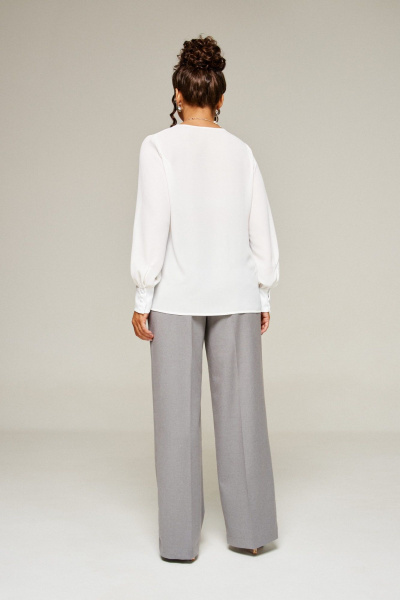 Блуза, брюки, жилет Beautiful&Free 6374 молочно-серый - фото 17
