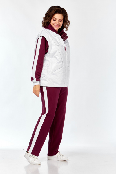 Брюки, жилет, худи Диомант 1917 бордо-белый - фото 5