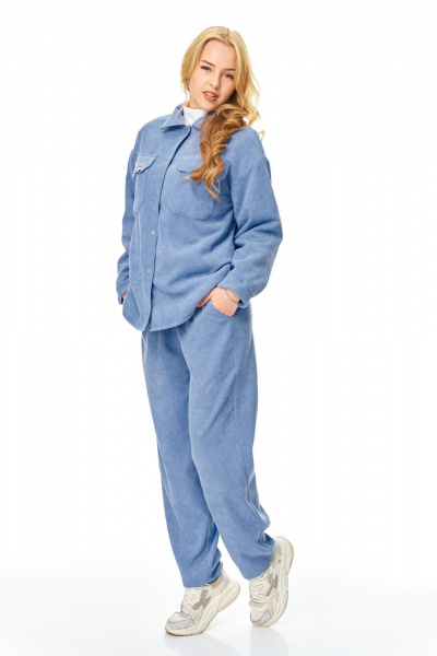 Брюки, рубашка T&N 7688 голубой_бархат - фото 4