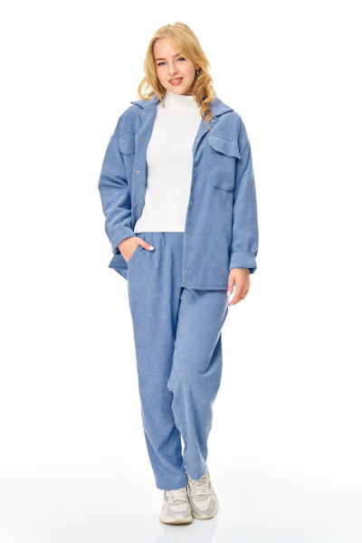 Брюки, рубашка T&N 7688 голубой_бархат - фото 1