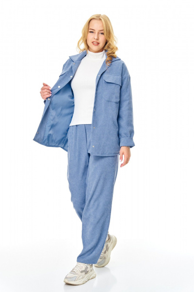 Брюки, рубашка T&N 7688 голубой_бархат - фото 3