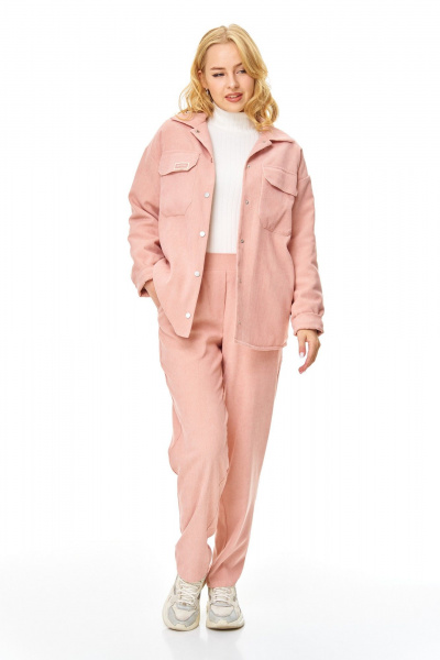 Брюки, рубашка T&N 7688 пудра_бархат - фото 1