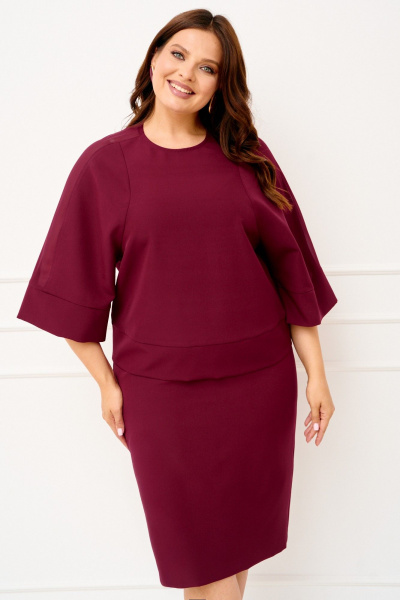 Блуза, юбка IVA 1828 винный - фото 10