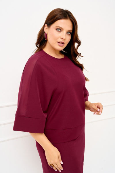 Блуза, юбка IVA 1828 винный - фото 3