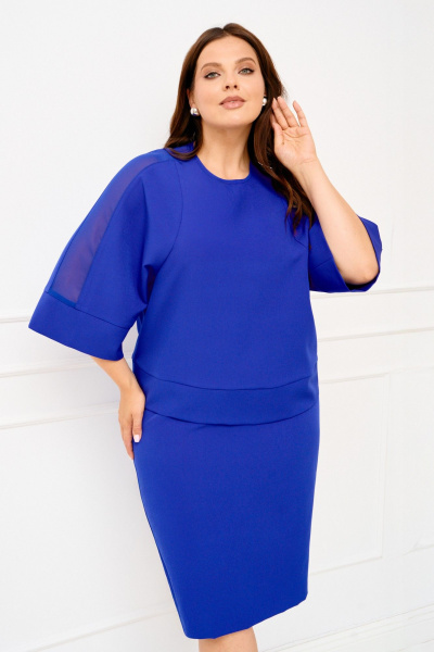 Блуза, юбка IVA 1828 васильковый - фото 8