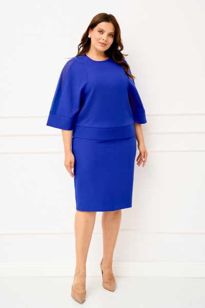 Блуза, юбка IVA 1828 васильковый - фото 2