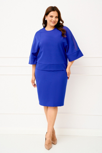 Блуза, юбка IVA 1828 васильковый - фото 1