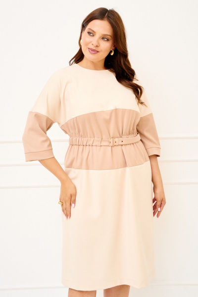 Платье IVA 1824 бежевый - фото 7