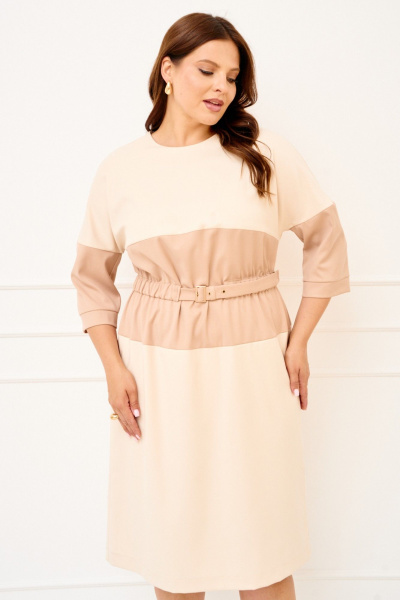 Платье IVA 1824 бежевый - фото 4
