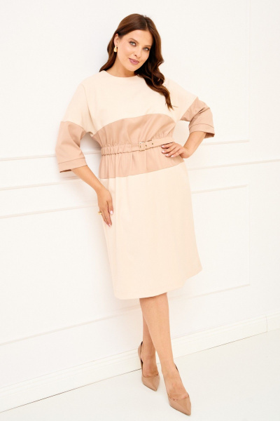 Платье IVA 1824 бежевый - фото 1
