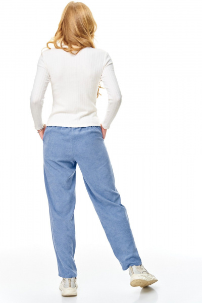 Брюки, водолазка T&N 7690 голубой_бархат-молочный - фото 6