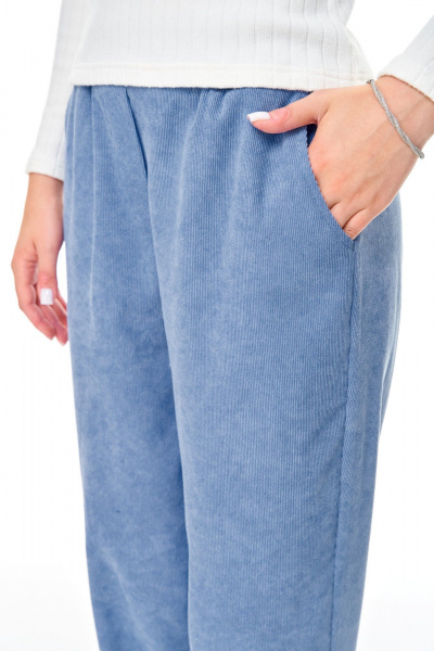 Брюки, водолазка T&N 7690 голубой_бархат-молочный - фото 5