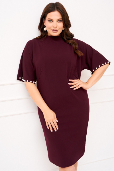 Платье IVA 1531 винный - фото 6