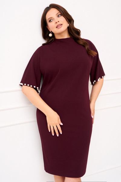 Платье IVA 1531 винный - фото 4