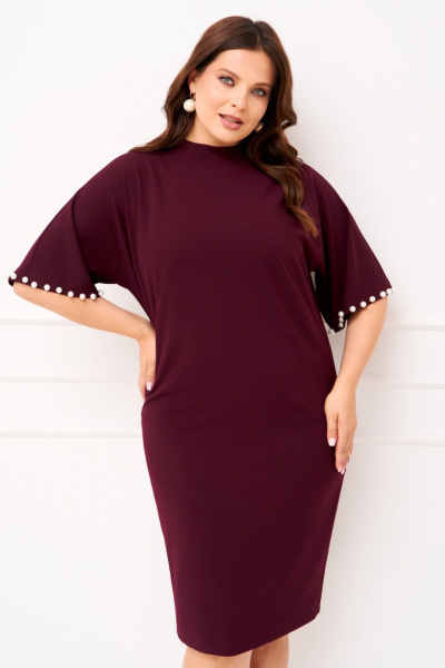 Платье IVA 1531 винный - фото 3